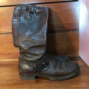 Frye Veronica Slouch Tall Boot Brown Leather Size 7